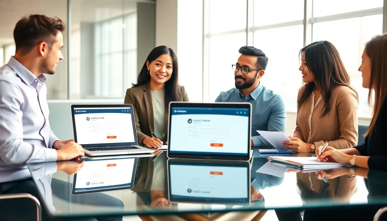 diverse professionals discussing user engagement strategies in a modern office.